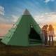 Outsunny 6-7 Person Large Family Party Camping Tent With Carrying Bag Green