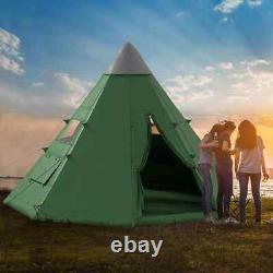Outsunny 6-7 Person Large Family Party Camping Tent With Carrying Bag Green