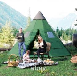 Outsunny 6-7 Person Large Family Party Camping Tent With Carrying Bag, Green