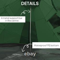 Outsunny 6-7 Person Large Family Party Camping Tent With Carrying Bag, Green