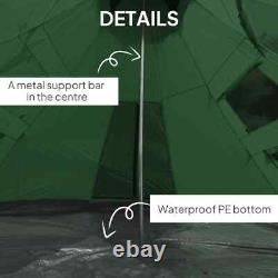 Outsunny 6-7 Person Large Family Party Camping Tent With Carrying Bag Green