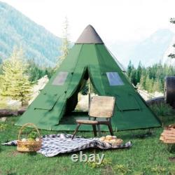 Outsunny 6-7 Person Large Family Party Camping Tent With Carrying Bag, Green