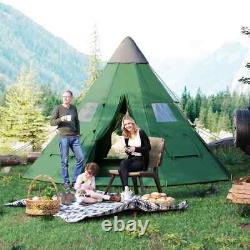 Outsunny 6-7 Person Large Family Party Camping Tent With Carrying Bag Green