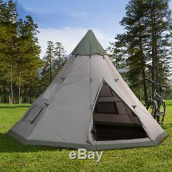 Outsunny 6-7 Person Large Family Party Camping Tent With Carrying Bag, Mesh Window