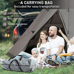 Outsunny 6-7 Person Large Family Party Camping Tent With Carrying Bag, Mesh Window