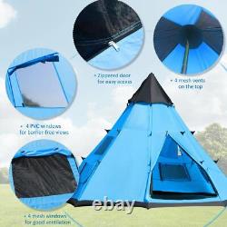 Outsunny 6-7 Person Large Family Party Camping Tent With Carrying Bag, Mesh Window