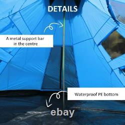 Outsunny 6-7 Person Large Family Party Camping Tent With Carrying Bag, Mesh Window