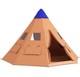 Outsunny 6-7 Person Large Family Party Camping Tent With Carrying Bag, Orange