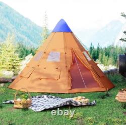 Outsunny 6-7 Person Large Family Party Camping Tent With Carrying Bag, Orange