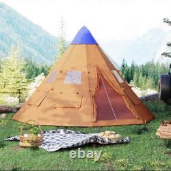 Outsunny 6-7 Person Large Family Party Camping Tent With Carrying Bag, Orange