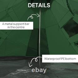 Outsunny 6-7 Person Large Family Party Camping Tent with Carrying Bag Green