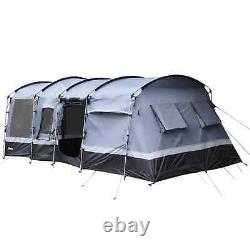 Outsunny 8-Person Camping Tent, Waterproof Family Tent, Tunnel Design, 4 Large W