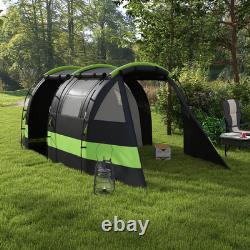 Outsunny Blackout Camping Tent with Bedroom & Living Room for 4-5 Person, Black Outsunny Blackout Camping Tent with Bedroom & Living Room for 4-5 Person, Black