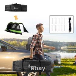 Outsunny Blackout Camping Tent with Bedroom & Living Room for 4-5 Person, Black