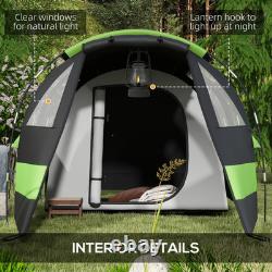Outsunny Blackout Camping Tent with Bedroom & Living Room for 4-5 Person, Black