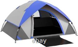 Outsunny Camping Tent, 3000mm Waterproof Family Tent for 2Man, Blue