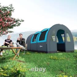 Outsunny Camping Tent, 3000mm Waterproof Family Tent for 5-6 Man, Blue