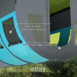 Outsunny Camping Tent, 3000mm Waterproof Family Tent for 5-6 Man, Blue