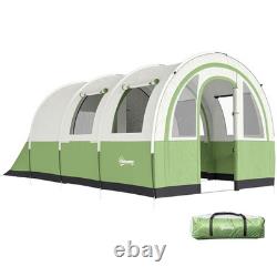 Outsunny Camping Tent, 3000mm Waterproof Family Tent for 5-6 Man, Green