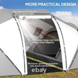 Outsunny Camping Tent 4-6 Persons Dome Family Travel Group Hiking Room Fishing