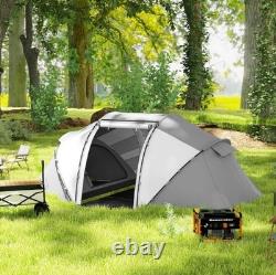Outsunny Camping Tent 4-6 Persons Dome Family Travel Group Hiking Room Fishing
