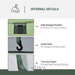 Outsunny Camping Tent Dome Pop-up Shelter with Windows for 4-5 Person Dark Green