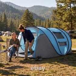 Outsunny Camping Tent Dome Pop-up Tent with Windows for 3 Person Sky Blue
