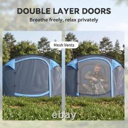 Outsunny Camping Tent Dome Pop-up Tent with Windows for 3 Person Sky Blue