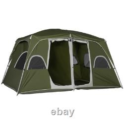 Outsunny Camping Tent, Family Tent 4-8 Person 2 Room, with Large Mesh Windows