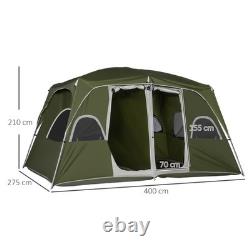 Outsunny Camping Tent, Family Tent 4-8 Person 2 Room, with Large Mesh Windows