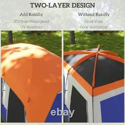 Outsunny Camping Tent with 3000mm Waterproof Rainfly & Screen Panels, Orange