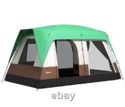Outsunny Camping Tent with 3000mm Waterproof Rainfly and Screen Panels Green
