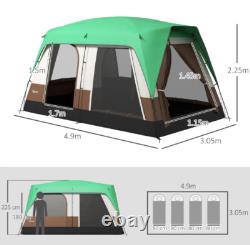 Outsunny Camping Tent with 3000mm Waterproof Rainfly and Screen Panels Green