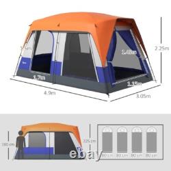 Outsunny Camping Tent with 3000mm Waterproof Rainfly and Screen Panels, Orange