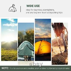 Outsunny Dome Tent for 3-4 Person Family Tent with Large Windows Waterproof Gree