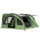 Outsunny Family Camping Tent Waterproof Tunnel Tent 4 Person Green