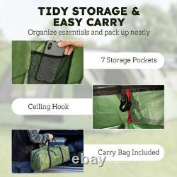 Outsunny Family Camping Tent Waterproof Tunnel Tent 4 Person Green