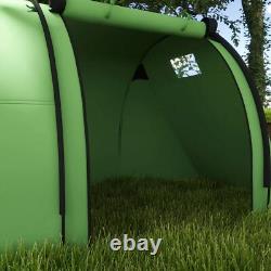 Outsunny Four Man Duo Room Tunnel Tent with Camping Hiking Accessories Green New Outsunny Four Man Duo Room Tunnel Tent with Camping Hiking Accessories Green New