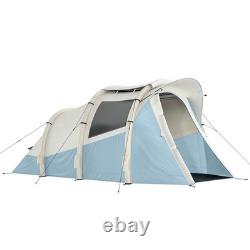 Outsunny Inflatable Camping Tent with Air Pump, 2-3 Person Blow Up Tent, Blue