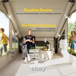 Outsunny Inflatable Camping Tent with Pump, 2-4 Person Glamping Tent