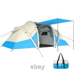 Outsunny Inflatable Tent with Air Pump Tunnel Design for 4 Person, Sky Blue