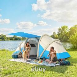 Outsunny Inflatable Tent with Air Pump Tunnel Design for 4 Person, Sky Blue