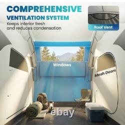 Outsunny Inflatable Tent with Air Pump Tunnel Design for 4 Person, Sky Blue