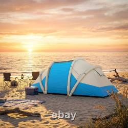 Outsunny Inflatable Tent with Air Pump Tunnel Design for 4 Person, Sky Blue