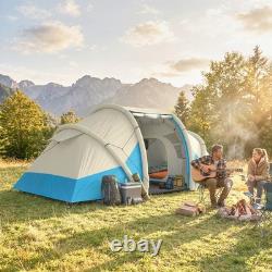 Outsunny Inflatable Tent with Air Pump Tunnel Design for 4 Person, Sky Blue