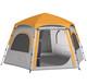 Outsunny Instant Camping Tent, 4 Person Easy Setup Dome Tent, Light Grey