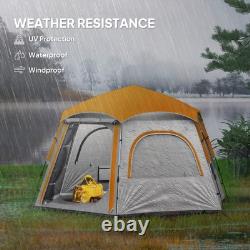 Outsunny Instant Camping Tent, 4 Person Easy Setup Dome Tent, Light Grey