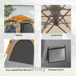 Outsunny Instant Camping Tent, 4 Person Easy Setup Dome Tent, Light Grey