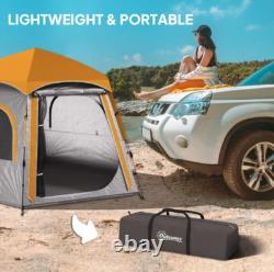 Outsunny Instant Camping Tent, 4 Person Easy Setup Dome Tent, Light Grey