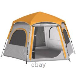 Outsunny Instant Camping Tent, 4 Person Easy Setup Dome Tent, Light Grey